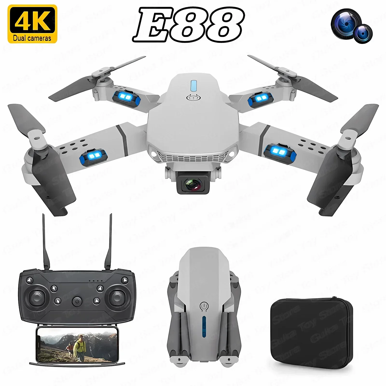 E88 Pro WIFI FPV Drone gran an - Rc Drone E88 reseña y precio