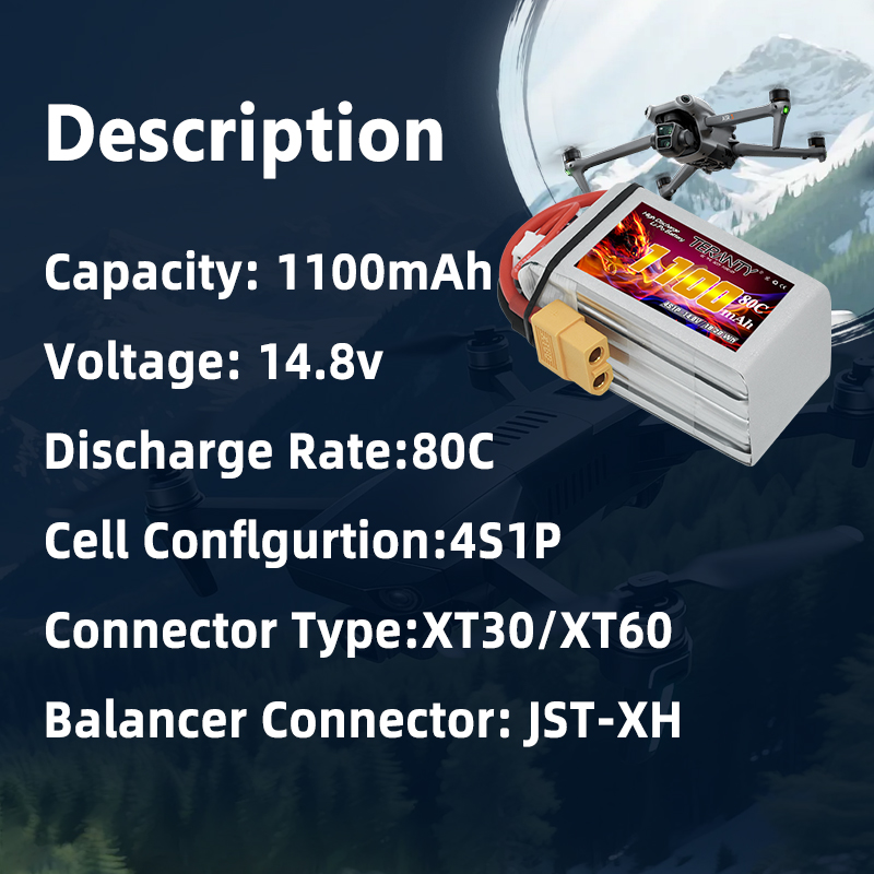 Batería Lipo TERANTY 4S 1100mA - Drone Rc Race reseña y precio