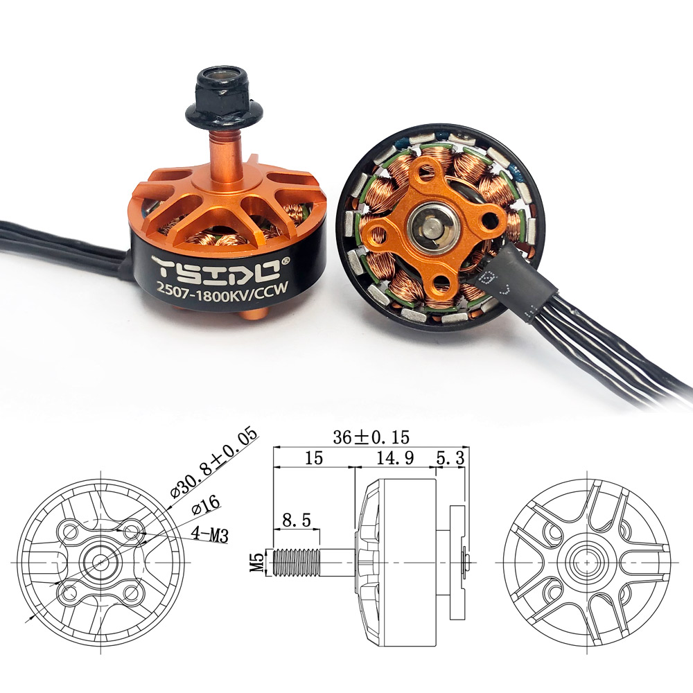 YSIDO 2507 1800KV 3-6S Motor s - Drone Reaper Rc reseña y precio